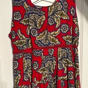Maurices Red and Blue Floral Dress